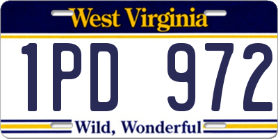WV license plate 1PD972