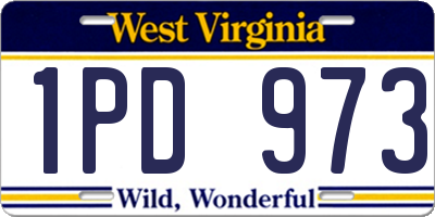 WV license plate 1PD973