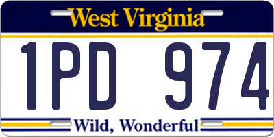 WV license plate 1PD974
