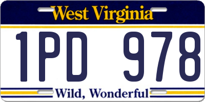 WV license plate 1PD978