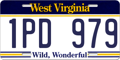 WV license plate 1PD979