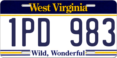 WV license plate 1PD983