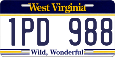 WV license plate 1PD988