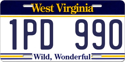 WV license plate 1PD990