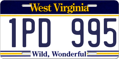 WV license plate 1PD995