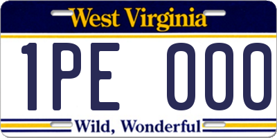WV license plate 1PE000
