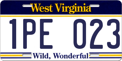 WV license plate 1PE023