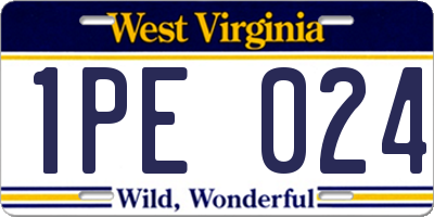 WV license plate 1PE024