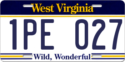 WV license plate 1PE027