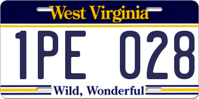 WV license plate 1PE028