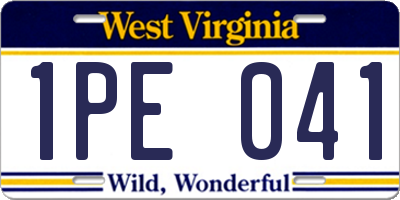 WV license plate 1PE041