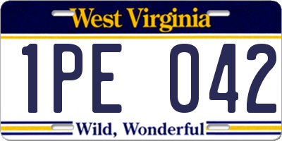 WV license plate 1PE042
