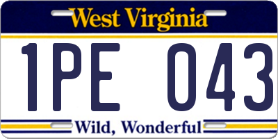 WV license plate 1PE043