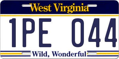 WV license plate 1PE044