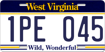 WV license plate 1PE045