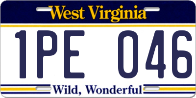 WV license plate 1PE046