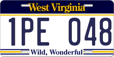 WV license plate 1PE048