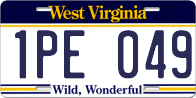 WV license plate 1PE049