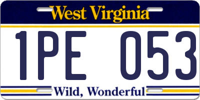 WV license plate 1PE053