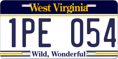 WV license plate 1PE054