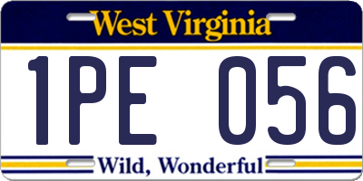 WV license plate 1PE056