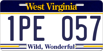 WV license plate 1PE057