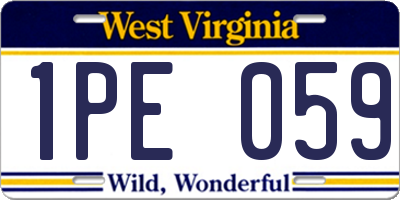 WV license plate 1PE059