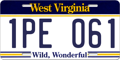 WV license plate 1PE061
