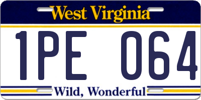 WV license plate 1PE064