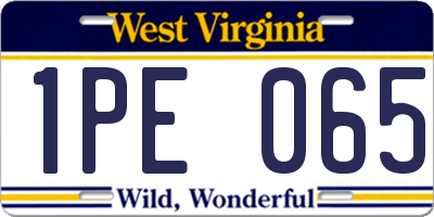 WV license plate 1PE065