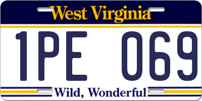 WV license plate 1PE069