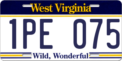 WV license plate 1PE075