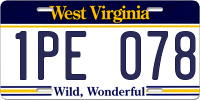 WV license plate 1PE078
