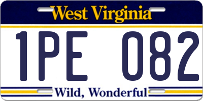 WV license plate 1PE082