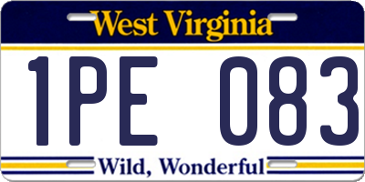 WV license plate 1PE083
