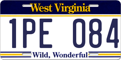 WV license plate 1PE084