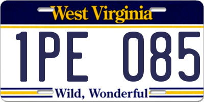 WV license plate 1PE085
