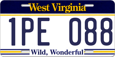 WV license plate 1PE088