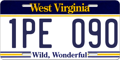 WV license plate 1PE090
