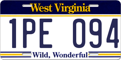 WV license plate 1PE094