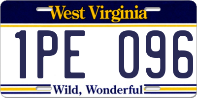 WV license plate 1PE096