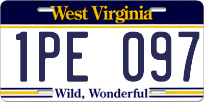 WV license plate 1PE097