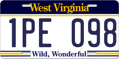 WV license plate 1PE098