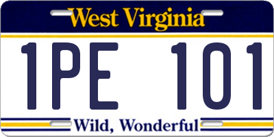 WV license plate 1PE101