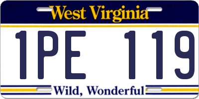 WV license plate 1PE119