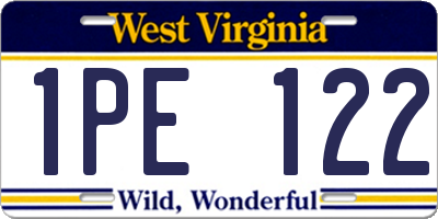 WV license plate 1PE122