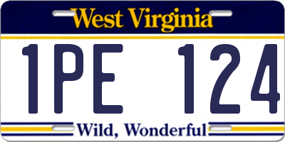 WV license plate 1PE124