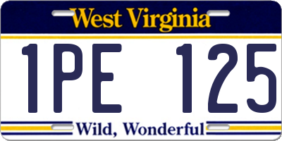 WV license plate 1PE125