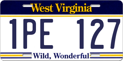 WV license plate 1PE127