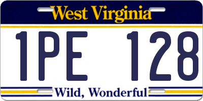 WV license plate 1PE128